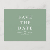 Carte Postale Mariage Simple Moderne Sage Enregistrer la date (Devant)