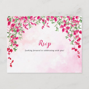 Carte Postale Mariage sous la forêt tropicale de bougainvillée r