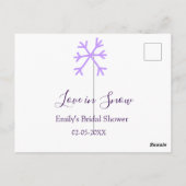 Carte Postale Mariage sous la neige douche de mariage flocons de (Dos)
