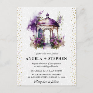 Carte Postale Mariage sous la tonnelle dans un jardin printanier