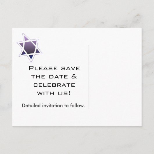 Carte postale Mariage Star of David (Dos)