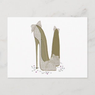 Carte Postale Mariage Stiletto Chaussures Art