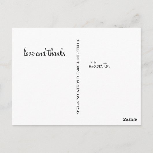 Carte postale Mariage Swirl Script Typographie (Dos)