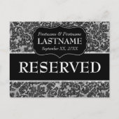Carte Postale Mariage Table RÉSERVÉE Lace de signe Motif (Devant)