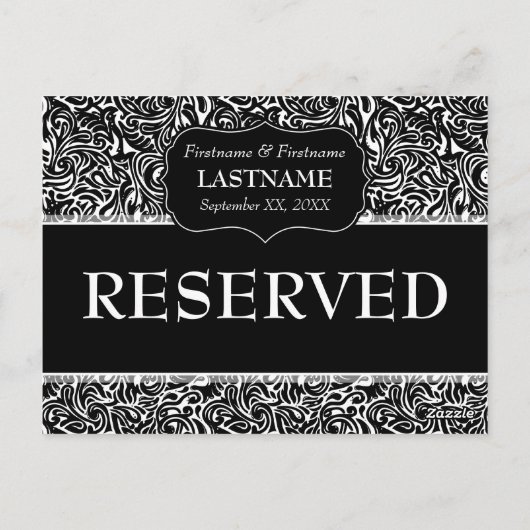 Carte Postale Mariage Table RÉSERVÉE Signal moderne Motif (Dos)