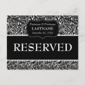 Carte Postale Mariage Table RÉSERVÉE Signal moderne Motif (Devant)