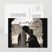 Carte postale mariage Thank You Note (Devant / Derrière)