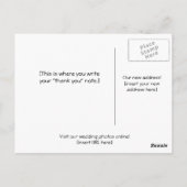 Carte postale mariage Thank You Note (Dos)