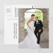 Carte postale mariage Thank You Note (Devant / Derrière)