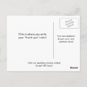 Carte postale mariage Thank You Note (Dos)