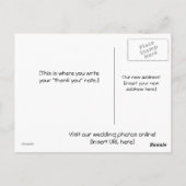 Carte postale mariage Thank You Note (Dos)