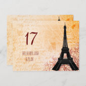 Carte postale Mariage Tour Eiffel (Devant / Derrière)