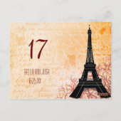 Carte postale Mariage Tour Eiffel (Dos)