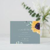 Carte Postale Mariage Tournesols d'été Eucalyptus Verdure (Debout devant)