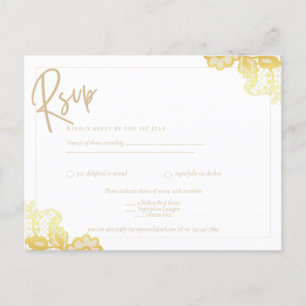 Carte Postale MARIAGE tout-en-1 du budget de la LACE d'or INVITE