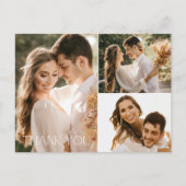 Carte Postale Mariage Trois Photo Collage Merci (Devant)