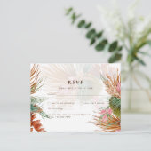 Carte postale Mariage Tropical Floral Pampas BOHO (Debout devant)