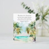 Carte Postale Mariage tropical sur une plage de destination (Debout devant)