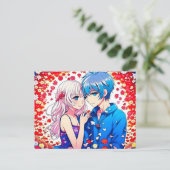 Carte Postale Mariage unique Anime Couple RSVP (Debout devant)