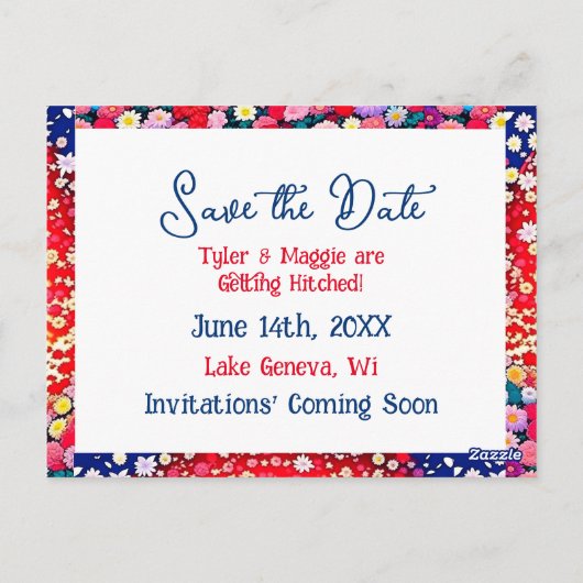 Carte Postale Mariage unique d'Anime Couple Enregistrer la date (Dos)