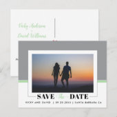 Carte Postale Mariage vert gris et menthe Enregistrer la photo D (Devant / Derrière)