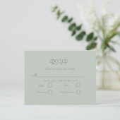 Carte Postale Mariage vert Sage Simple Elegant RSVP (Debout devant)