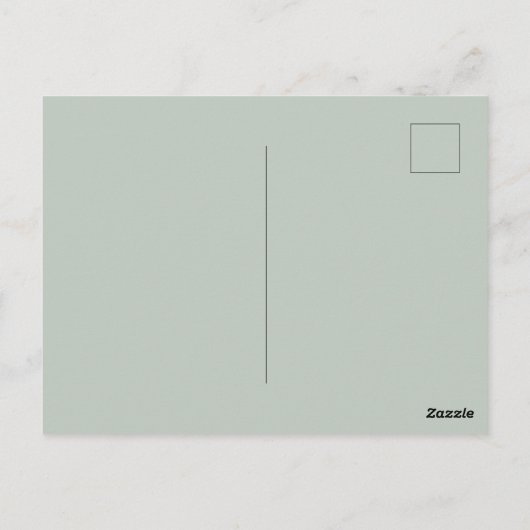 Carte Postale Mariage vert Sage Simple Elegant RSVP (Dos)
