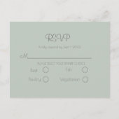 Carte Postale Mariage vert Sage Simple Elegant RSVP (Devant)