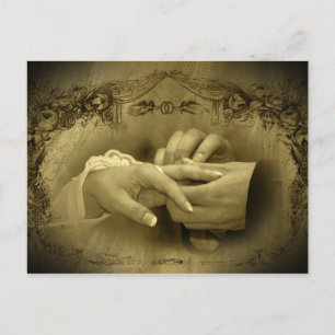 Carte Postale Mariage vintage... Avec cette bague I the Wed