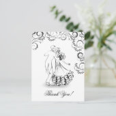 Carte Postale Mariage Vintage Danse Couple Merci (Debout devant)