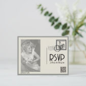 Carte Postale mariage vintage de style journal moderne (Debout devant)