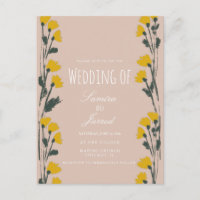 Mariage Vintage Floral Botanique Sauvage Dessiné à