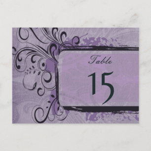 Carte Postale Mariage violet rustique vintage