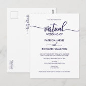 Carte Postale Mariage Virtuel de Calligraphie Simple Chic (Devant / Derrière)