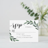 Carte postale Mariage Watercolor Green RSVP (Debout devant)