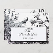 Carte Postale MARIAGES INSÉPARABLES MONOGRAM noir et blanc (Devant / Derrière)