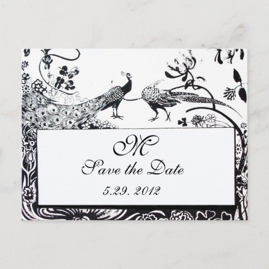 Carte Postale MARIAGES INSÉPARABLES MONOGRAM noir et blanc (Devant)