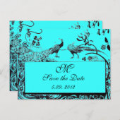 Carte Postale MARIAGES INSÉPARABLES MONOGRAM noir et blanc bleu (Devant / Derrière)