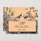 Carte Postale MARIAGES INSÉPARABLES MONOGRAM noir et blanc rose (Devant / Derrière)