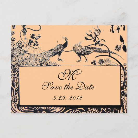 Carte Postale MARIAGES INSÉPARABLES MONOGRAM noir et blanc rose (Devant)
