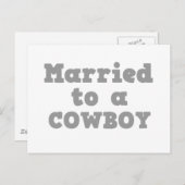 CARTE POSTALE MARIÉ À UN COWBOY (Devant / Derrière)