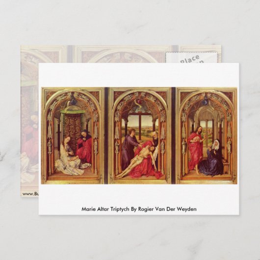 Carte Postale Marie Altar Triptych Par Rogier Van Der Weyden (Devant / Derrière)