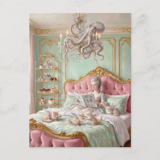 Carte Postale Marie Antoinette and the octopus. Surreal