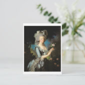 Carte Postale Marie Antoinette avec un Rose, 1783 (Debout devant)