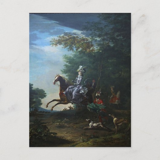 Carte Postale Marie Antoinette Chasse par Louis Auguste Brun (Devant)