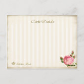Carte Postale Marie Antoinette Robe Blanche & Roses Roses Roses (Dos)