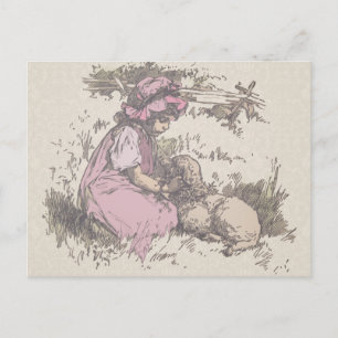Carte Postale Marie avait un agneau Comptine