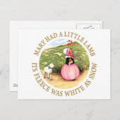 Carte Postale Marie Avait un Petit Agneau (Devant / Derrière)