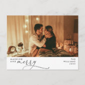 Carte Postale Marié et brillant moderne Script photo Holiday (Devant)