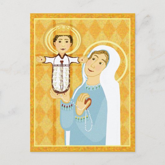 Carte Postale Marie et Jésus icône catholique moderne (Devant)